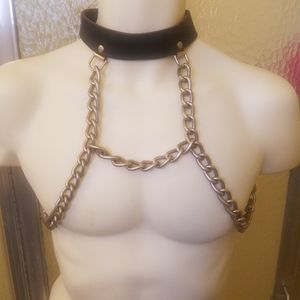 Vintage chain/leather harness
